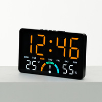 OEM/ODM Horloge de table de bureau Horloge numérique de chevet de chambre Grand affichage Température Humidité Réveil LED intelligent