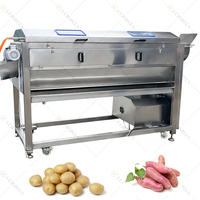 Lonkia Ce Gecertificeerde Automatische Borstelroller Met Doorlopende Schroef Afpellen Aardappelschilmachine Voor Frietjes