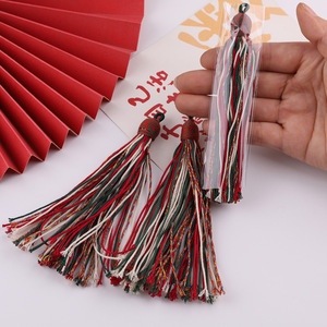 Borlas de Algodón Trenzadas a Mano de Estilo Étnico, Colores Navideños, Accesorios Decorativos para Joyería DIY - Product Image 3