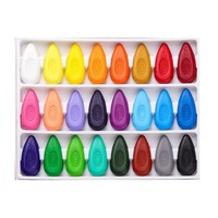 Approvisionnement d'usine logo personnalisé caryon 24 pack enfants bébés lavables marque privée crayons de cire effaçables en forme de gouttelette