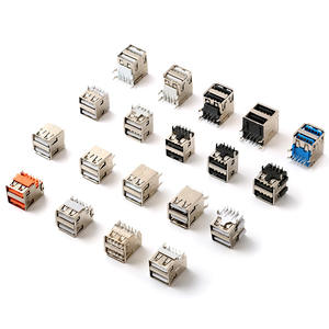 USB 2.0 Vertical (180°) ° Conector Hembra de Doble Fila con Carcasa Negra/Blanca - Personalizado y al por Mayor - Product Image 1