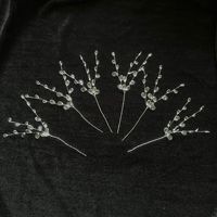 Décorations de Noël DIY en plastique, perles en forme de goutte de fleur de 17 cm, bouquet de branches, tige en fil, strass en cristal