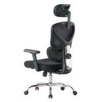 Chaise de bureau confortable de haute qualité en matériaux PP, avec siège relevable durable, accoudoirs rabattables et base chromée