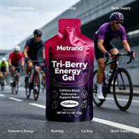Gel énergétique à la caféine Metrand Tri-Berry 32g OEM ODM Marque privée Complément nutritionnel sportif pour la course à pied et l'endurance