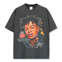 T-shirt unisexe à col rond et manches courtes en coton respirant imprimé, coupe ample, style streetwear, confortable pour le quotidien, anti-humidité