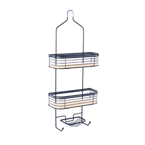 Étagère de douche antirouille multifonctionnelle à fixer au <span class=keywords><strong>mur</strong></span> avec porte-savon et crochets - Product Image 4