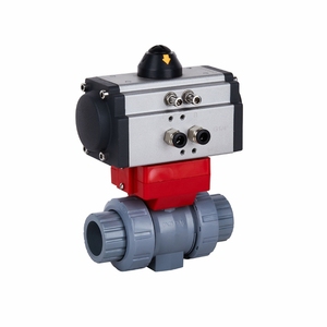 บอลวาล์วนิวเมติกคุณภาพสูงจากจีน ขนาด 6 นิ้ว ถึง 12 นิ้ว แบบหน้าแปลน วัสดุ Upvc, Pph, Cpvc, Pvc  ขนาด DN150 ถึง DN250 บอลวาล์วนิวเมติก CPVC บอลวาล์วนิวเมติก PVC - Product Image 3