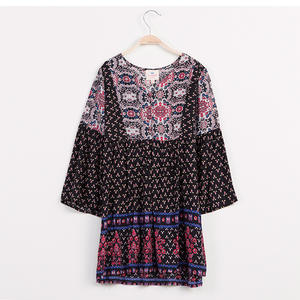 Blusas de Moda para Niñas, Cuello en V, Diseño Bohemia, Estampados, Tallas Grandes - Product Image 4