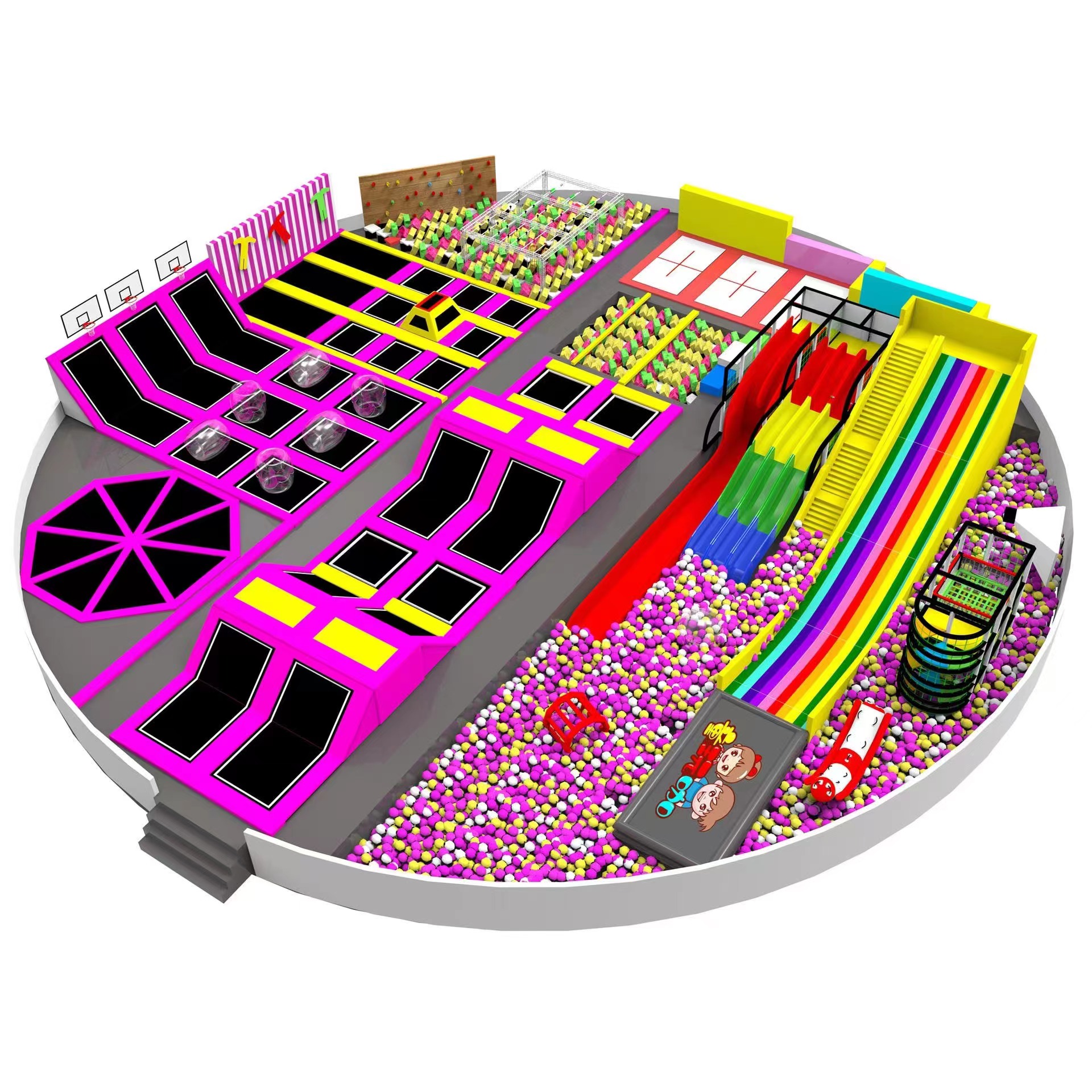 Customizable Indoor Playground Equipment Large Small Trampoline Park Naughty Castle Internet Celebrity Training Facilities Kids