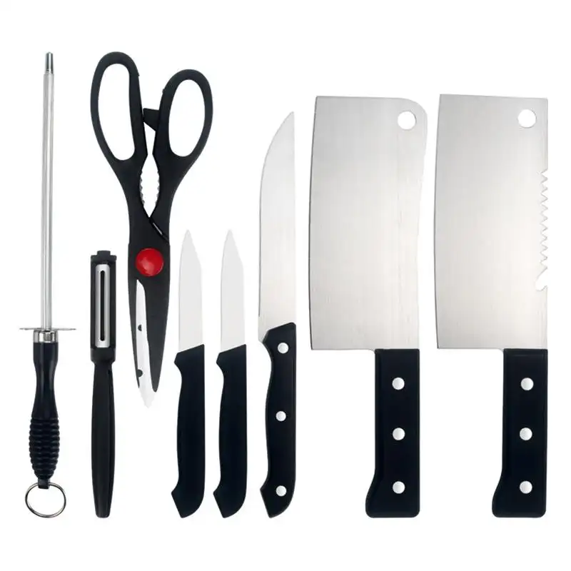 High Quality Knives Kitchen, Knives 3 4 5 6 Inch Chef Knife Cook Set Peeler White Blade Black Color Handle/