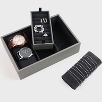 Nouveau design de présentoir à anneaux de montre à chaîne jonc en cuir mallette de rangement pour coiffeuse à insérer mobile