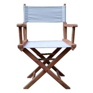 Chaise pliante de réalisateur en teck pour jardin, mobilier d'extérieur - Product Image 1