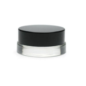 Pot en verre à profil bas avec couvercle noir récipient <span class=keywords><strong>de</strong></span> baume à <span class=keywords><strong>l</strong></span>èvres rond transparent, petit pot d'échantillon épais pour cosmétiques, cire <span class=keywords><strong>de</strong></span> 7ml - Product Image 1