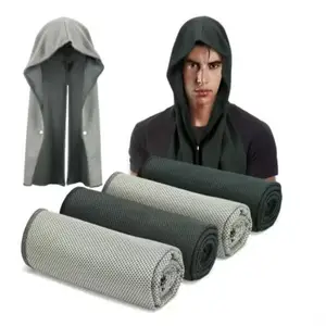 Sneldrogende Sporthanddoek Volwassen U-Vormige UV-Bescherming Workout Wandelen Op Het Strand Camping Gym Zonverkoelende Hoodie Handdoek