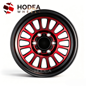 Jantes HODEA forgées rouge et noir à déport profond 16-20 pouces 6x139.7/5x127, jantes rétro tout-terrain pour camions 4x4 et SUV - Product Image 1