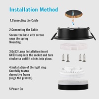 Plafonnier LED encastré de style nordique pour usage commercial, avec logement pour lampe GX53, dimmable, pour la décoration intérieure