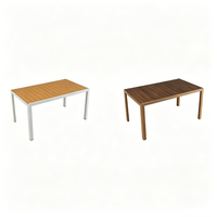 Table de salle à manger rectangulaire moderne en WPC pour 4 à 6 personnes, table d'extérieur imperméable pour café, villa et ferme