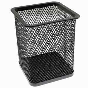 <b>Office</b> Desktop Wire Metal Mesh Black square Cup Bin Desk Pen Pencil Holder Organizer <b>Office</b> Desk Pencil Holder - Product Image 1