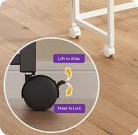 Table pliante roulante avec roues verrouillables, table en bois peu encombrante pour la cuisine ou le bureau, taille compacte, facile à déplacer