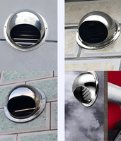 Capot de ventilation mural en acier inoxydable, étanche à la pluie, avec moustiquaire anti-moustiques 45 °   Grille de ventilation pour système d'air frais cuisine et salle de bain