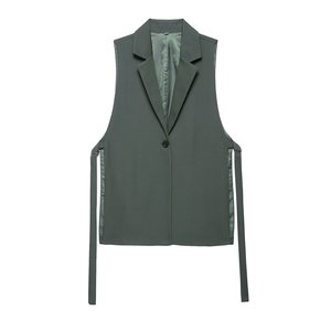 Veste de costume <span class=keywords><strong>sans</strong></span> manches à col mandarin en polyester/polyester pour femmes, vente en gros transfrontalière européenne et américaine, design séparé, 120 - Product Image 4