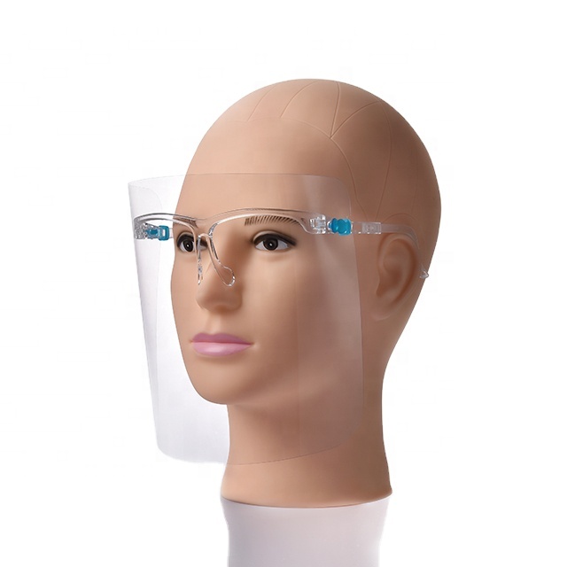 Пластиковый прозрачный защитный экран для лица, козырек, защита для лица с оправой для очков, защита для лица