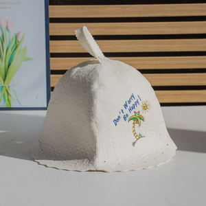 Chapeau de sauna en feutre de laine naturelle de qualité supérieure, avec logo personnalisé, vente en gros, pour spa, banya et hammam - Product Image 6