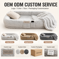 Lit pour chien et humain moderne et personnalisé, en peluche de luxe, lavable en machine, durable et chaud, pour le soulagement du stress des personnes - Vente en gros