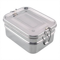Boîte à lunch bento rectangulaire durable en acier inoxydable avec compartiments, design étanche réglable, fraîcheur classique garantie