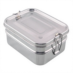 Durable Rectangle Stainless Steel Bento <b>Lunch</b> <b>Box</b> Compartments Adjustable Waterproof Design Classic Freshness Preservation 1-3L - Product Image 3