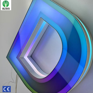 Manufacturer Customized Resin Curved Jelly Shaped <strong>3D</strong> Front <strong>Illuminated</strong> Acrylic Neon Lights LED Multi-color <strong>Decoration</strong> - Product Image 1