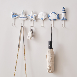 Mediterranean Style <b>Wall</b> <b>Hooks</b> 33x15x85cm Ocean Theme Decorative Coat Rack For Home Entryway Use - Product Image 3