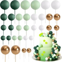 Boules en mousse de tailles variées pour gâteau d'anniversaire, assortiment blanc, or, argent, rose, décorations de gâteau, fausses boules, prix d'usine, vente chaude