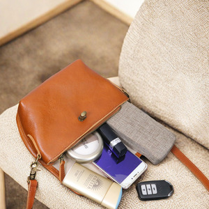 Women's Saddle <b>Bag</b> Brown Cowhide Horizontal Square Vintage Style Crossbody <b>Bag</b> Everyday Use All Seasons - Product Image 3