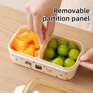 กล่องข้าวแบบพกพาสำหรับนักเรียน รูปทรงบ้าน สี่เหลี่ยมผืนผ้า พร้อมช้อน - Product Image 2