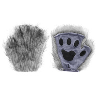 DAMAI Ensemble de Costume Cosplay Renard, Chat, Loup avec Queue et Gants Patte Moelleuse en Fausse Fourrure pour Femme, pour Fête d'Halloween, Fabriqué au Zhejiang, Chine