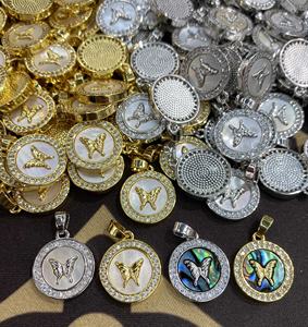 Latest Jewelry <strong>Charms</strong> Nature Shell Customize <strong>Honey</strong> Bee Whale Tail 18k Gold Plated Zircon Hiphop Pendant for Making Necklace - Product Image 3