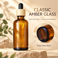 Botol Tetes Minyak Esensial Kaca Amber Ramah Lingkungan 50ml 75ml 100ml Terlaris, Dapat Disesuaikan dengan Cetak Panas