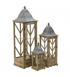 Bougeoir décorative Vintage en bois, lanterne Vintage rustique, grand porte-bougie pour usage intérieur et extérieur, 20 pièces - Product Image 6