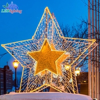 Riesige Weihnachts dekoration Kunden spezifische Einkaufs zentrum Decke hängen große 3D Weihnachten LED Stern Motiv Lichter
