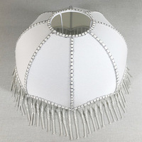 Meilleure vente 2026 – Abat-jour en tissu rétro en forme de parapluie blanc/doré 20-30 cm E27 – Accessoire pour lampe de table/sol