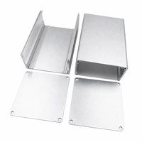 Boîtier de contrôle personnalisé en aluminium extrudé à profil carré 130*90*90mm avec couvercle, base à clipser et plaques d'extrémité pour carte PCB