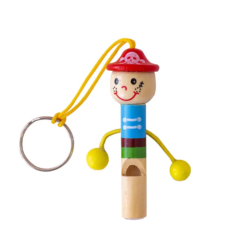 Creative children's gift toys cartoon little pirates wooden whistles young babies early education music blowing instruments