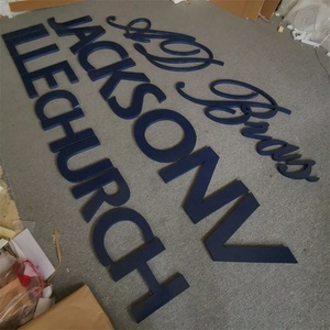 Letras de plástico azul marino 3D, letras grandes, decoración interior, tabla de corte de PVC, logotipo de pared - Product Image 4