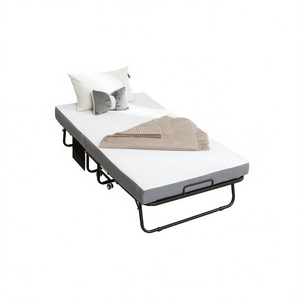 Cama Plegable Portátil con Marco Metálico de 75 x 38 Pulgadas con Colchón de Espuma Viscoelástica y Ruedas, Mueble Plegable para Dormitorio - Product Image 1