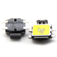 Interruptor táctil SMD de empuje lateral de 4.7*3.5mm, 4 pines, con base plana tipo Mid-Turtle y poste, para dispositivos electrónicos de consumo e industriales