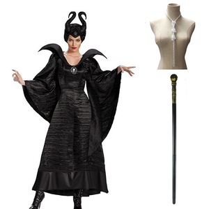 Disfraz de <span class=keywords><strong>Maléfica</strong></span> (La Bella Durmiente) - Vestido de Bruja Negra con Conjunto de Diadema con Cuernos, Disfraz de Cosplay de <span class=keywords><strong>Película</strong></span> de Televisión para Mujer Adulta - Product Image 6