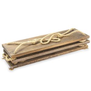 Organizador rústico de decoración de pared, estante de almacenamiento de 3 niveles de exhibición de <span class=keywords><strong>cuerda</strong></span> de yute, estantes de pared de <span class=keywords><strong>cuerda</strong></span> colgante de madera - Product Image 4