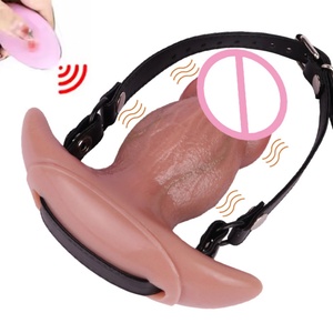 Nuevo y realista dildo con mordaza, mordaza para pene con correa de cuero ajustable, juguete sexual para adultos, dildo con mordaza, BDSM, fetiche, bondage - Product Image 1