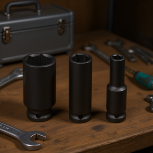 Jeu de clés à douille à chocs longues Fervi, 3 pièces, entraînement 1/2 pouce, taille standard - Product Image 3